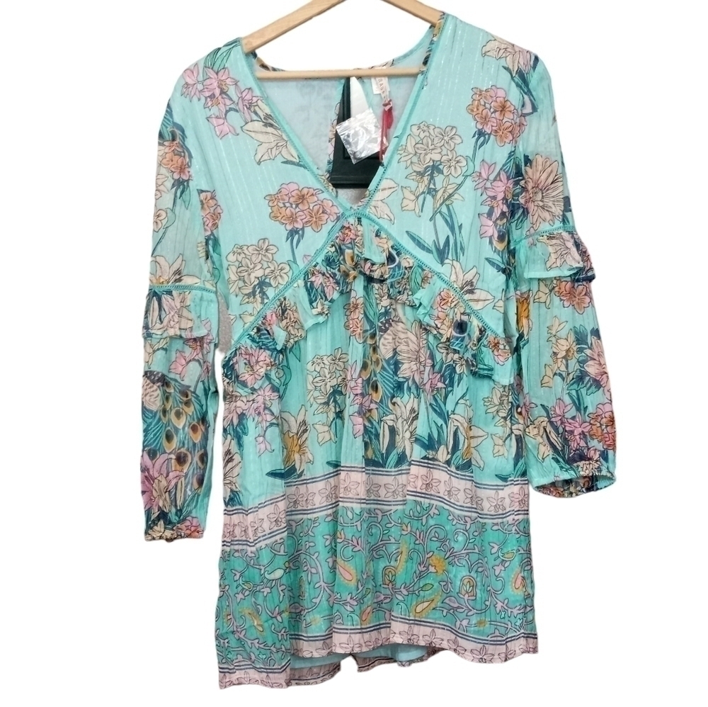 Anthropologie RAGA Botanic Enchantment Floral Open Back Dress NWT Size Medium